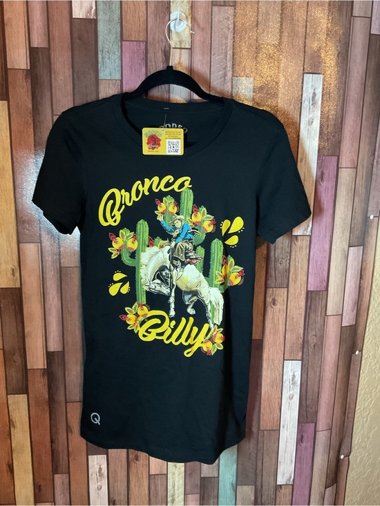 Tops - Rodeo Quincy Bronco Billy Black Graphic T-Shirt Women’s Size Large NWT